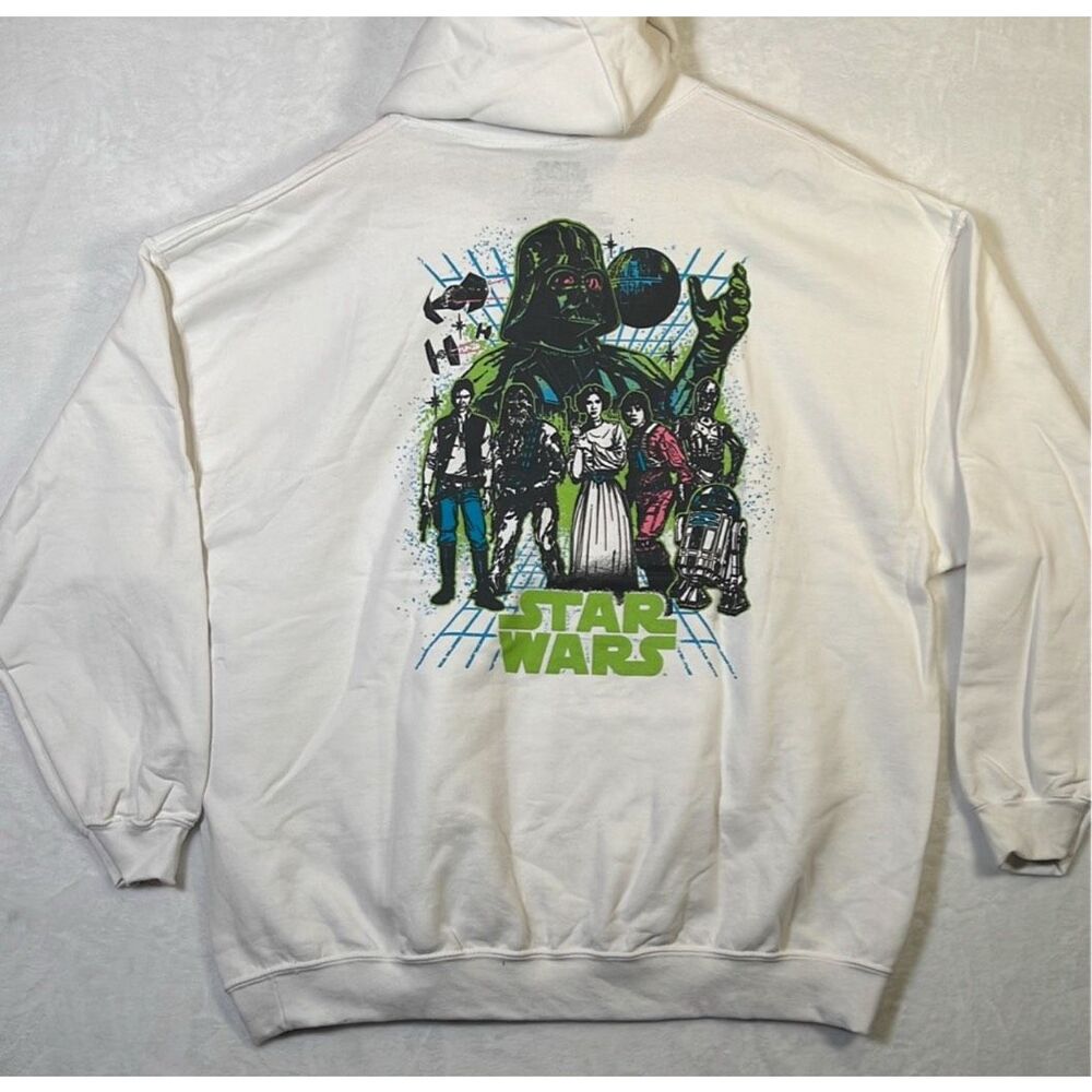 Star Wars White Character Group Hoodie pullover- Brand New- Men XX-Large